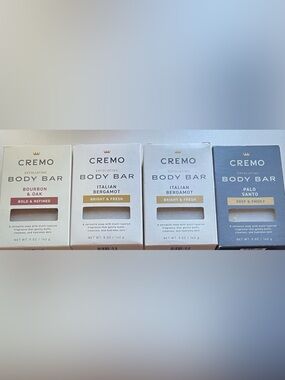 Cremo Men’s Exfolating Bar Soap Bundle of 4 Total Including Palo Santo All New!